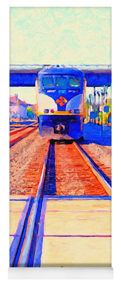 Transportation Yoga Mat featuring the photograph Amtrak Train . Photo Art #1 by Wingsdomain Art and Photography