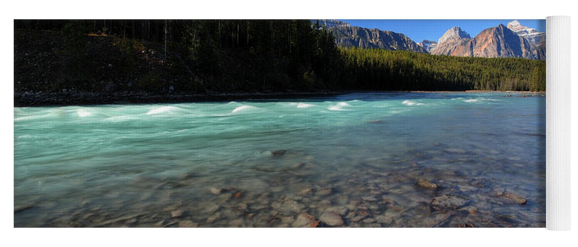 Maligne River Yoga Mat featuring the digital art Athabasca River in Jasper National Park #1 by Mark Duffy