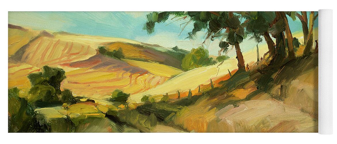 Landscape Yoga Mat featuring the painting August #2 by Steve Henderson