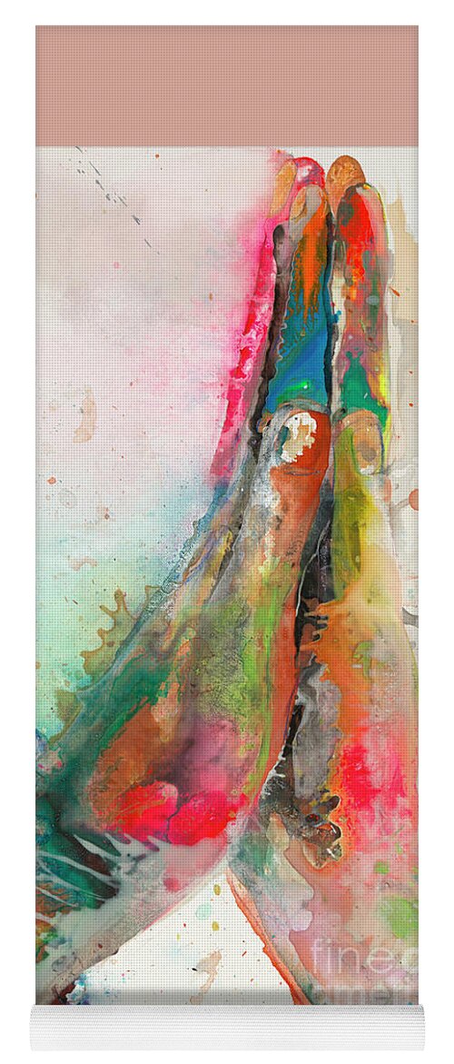 Hands Yoga Mat featuring the painting Be Kind #1 by Kasha Ritter