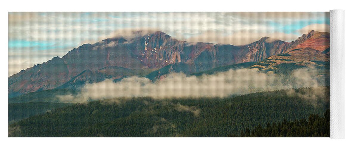 Pikes Peak Yoga Mat featuring the photograph Beautiful Sunrise on Pikes Peak Colorado #1 by Steven Krull
