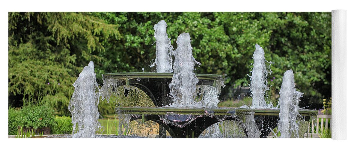 Beautiful water fountain in garden Yoga Mat by Patricia Hofmeester - Fine  Art America