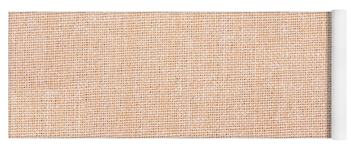 Beige flax cloth texture abstract #1 Yoga Mat by Arletta Cwalina