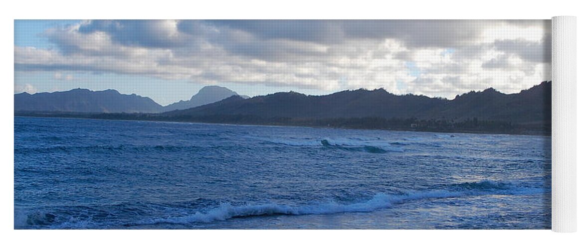 Kauai Yoga Mat featuring the photograph Blue Kauai Coast by Amy Fose