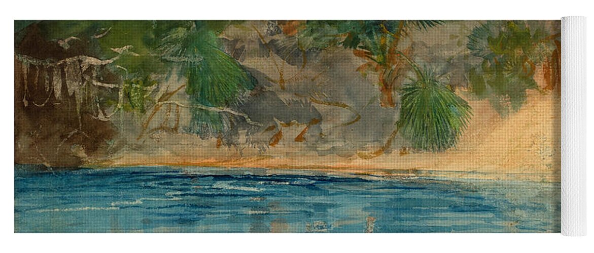 Winslow Homer Yoga Mat featuring the painting Blue Spring. Florida #2 by Winslow Homer