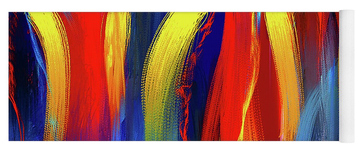 Bold Abstract Art Yoga Mat featuring the painting Be Bold - Primary Colors Abstract Art by Lourry Legarde
