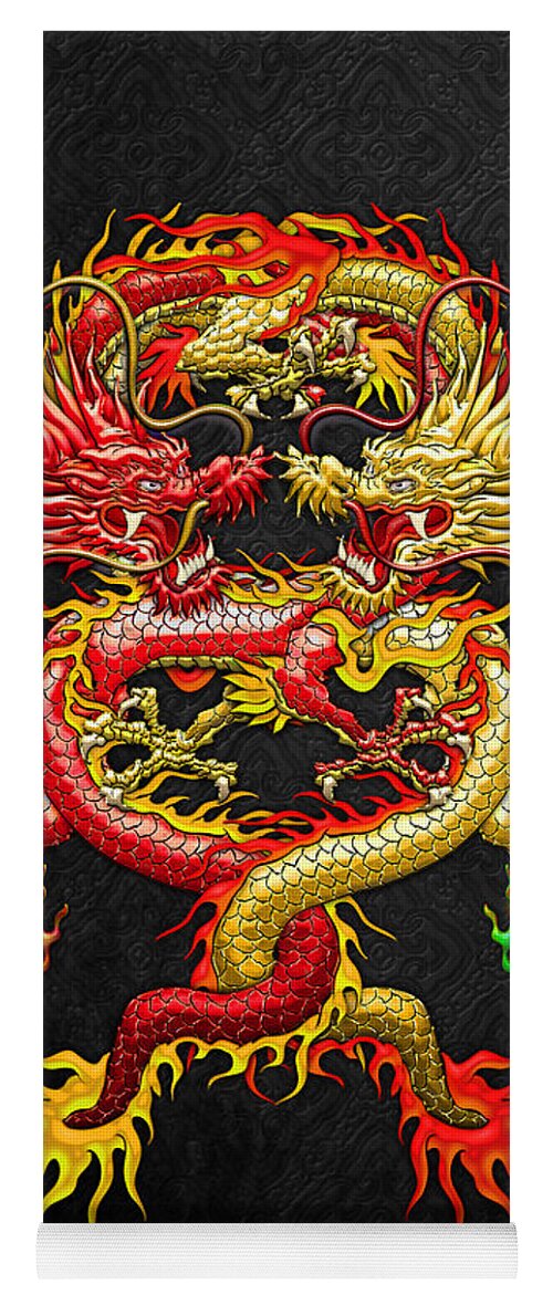 treasures Of Asia Collection By Serge Averbukh Yoga Mat featuring the photograph Brotherhood of the Snake - The Red and The Yellow Dragons #1 by Serge Averbukh