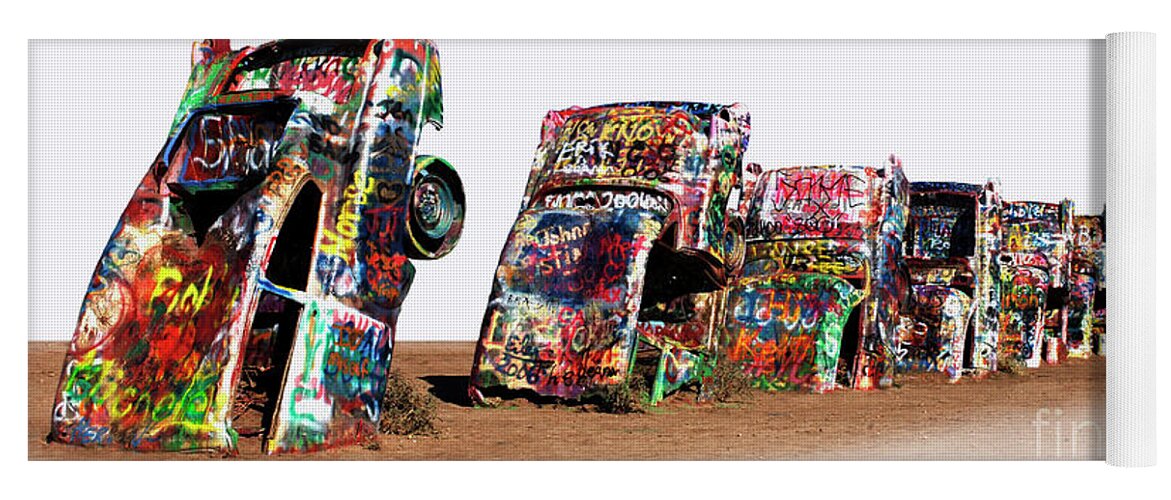 Texas Yoga Mat featuring the photograph Cadillac Ranch 1 #2 by Bob Christopher