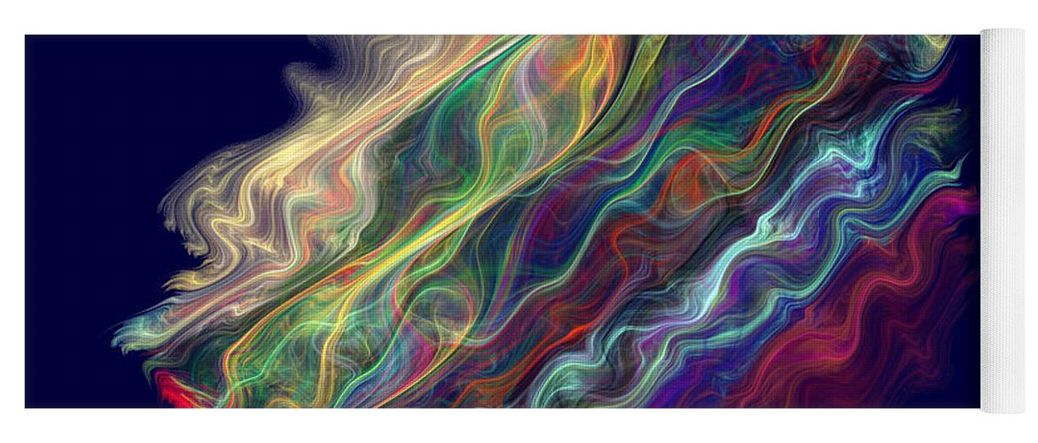 Chromatic Waves Yoga Mat featuring the digital art Captive Waves #2 by Rein Nomm