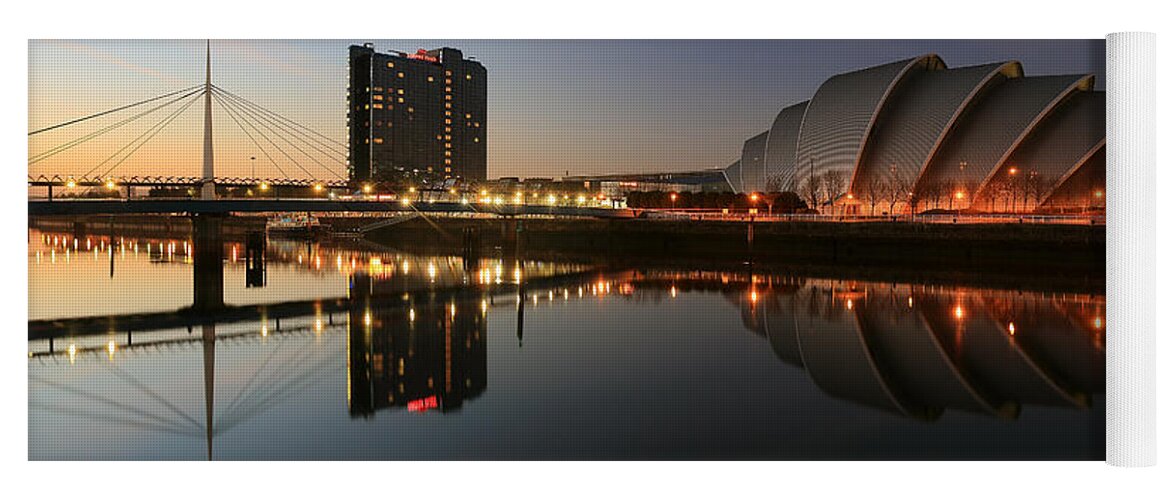 Glasgow Yoga Mat featuring the photograph Clydeside Reflections #1 by Grant Glendinning