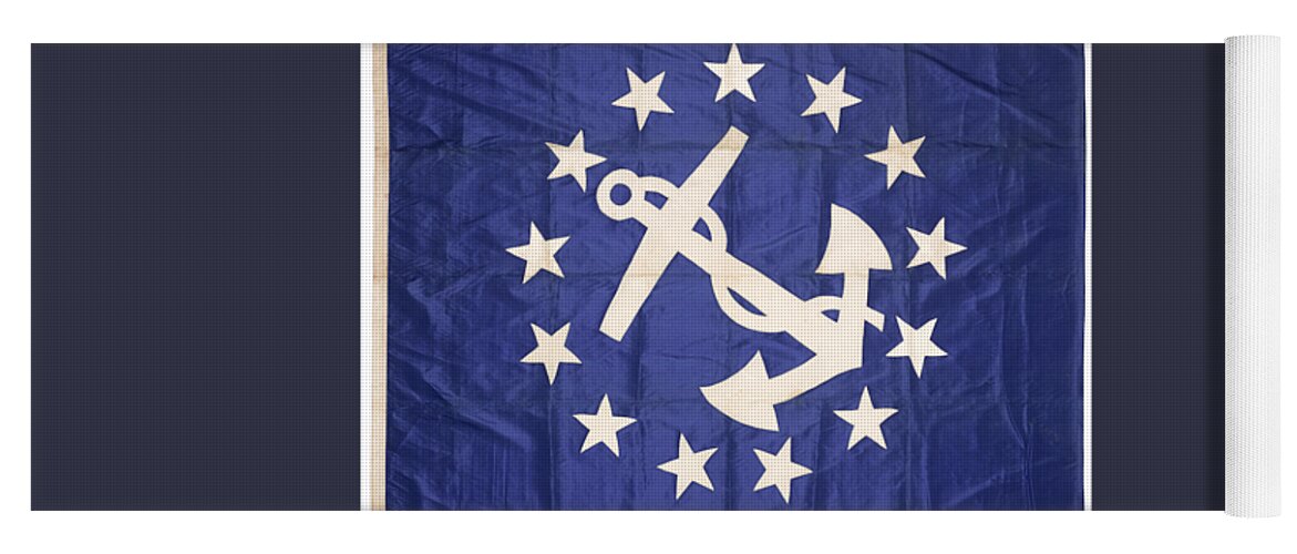 Flags From J.p. Morgan's Steam Yacht(s) Corsair 3 Yoga Mat featuring the painting Corsair by MotionAge Designs