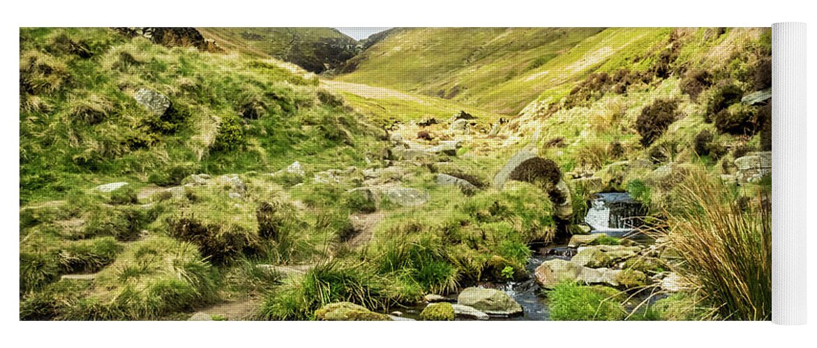 Kinder Yoga Mat featuring the photograph Crowden Clough #2 by Nick Bywater