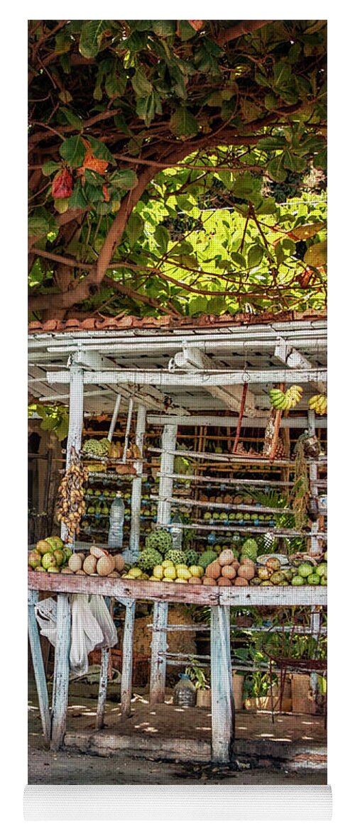 Joan Carroll Yoga Mat featuring the photograph Cuban Fruit Stand #2 by Joan Carroll