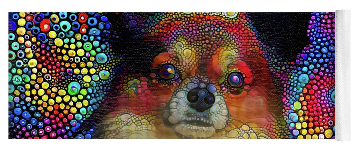Cute Puppy Yoga Mat featuring the mixed media Cute puppy #2 by Lilia S