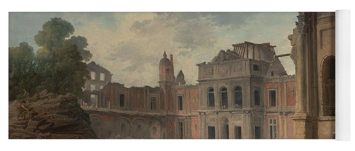 Hubert Robert Yoga Mat featuring the painting Demolition of the Chateau of Meudon by Hubert Robert