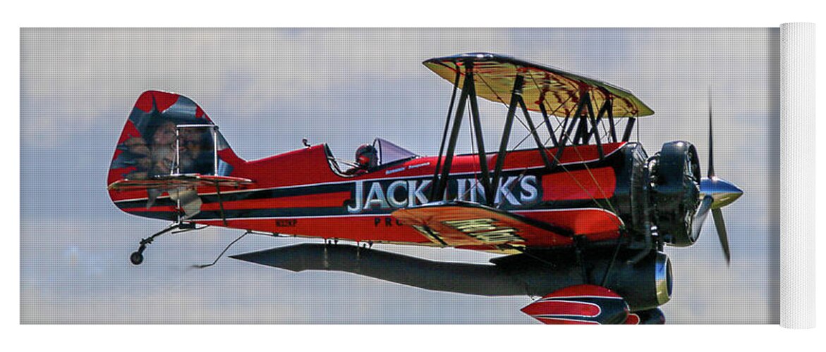 Biplane Yoga Mat featuring the photograph Dual Powered Biplane #1 by Tom Claud