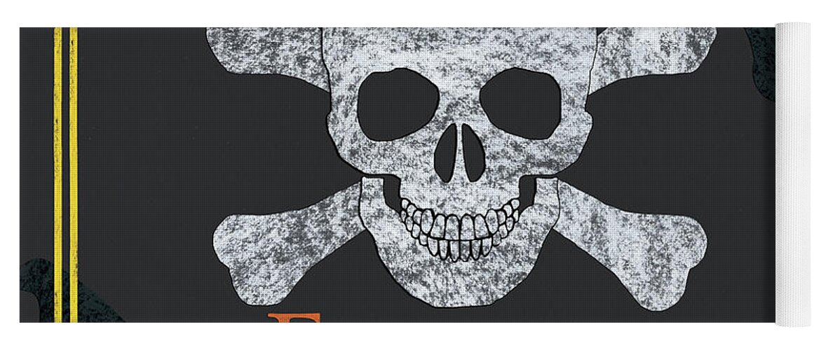 Halloween Yoga Mat featuring the painting Enter At Your Own Risk #1 by Debbie DeWitt
