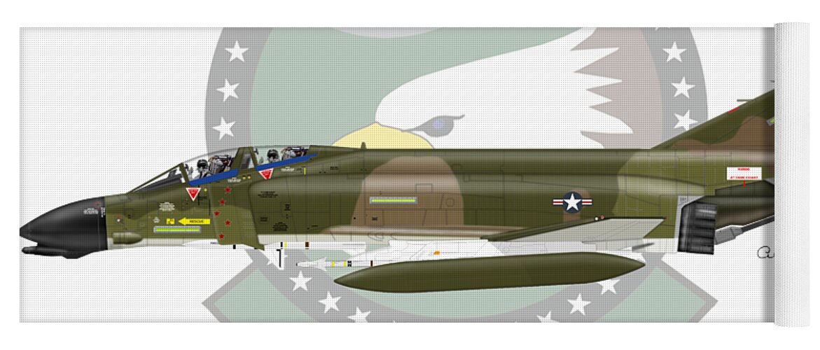 F-4d Yoga Mat featuring the digital art F-4D Phantom #2 by Arthur Eggers