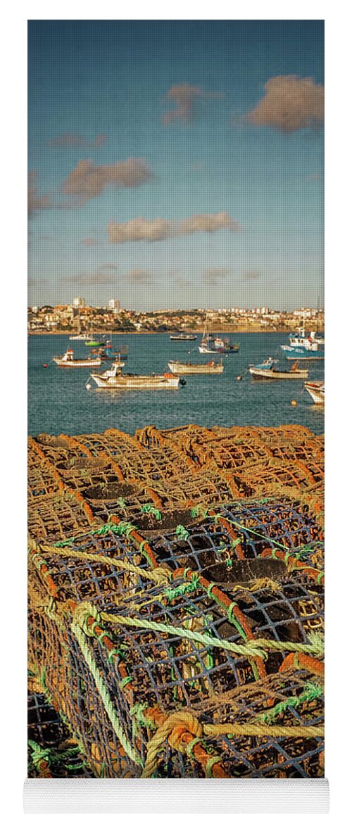 Fishing Yoga Mat featuring the photograph Fishing Traps in Cascais #1 by Carlos Caetano