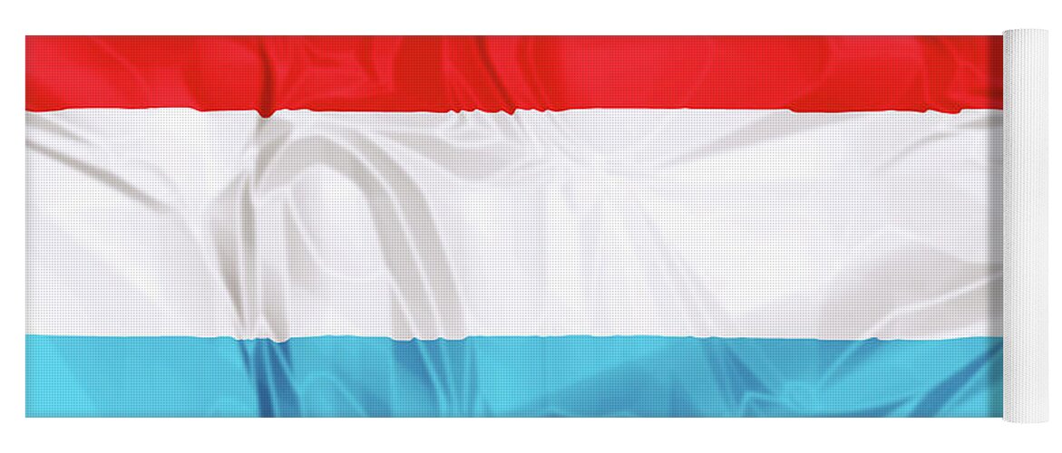 Luxembourg Yoga Mat featuring the digital art Flag of Luxembourg #1 by Benny Marty
