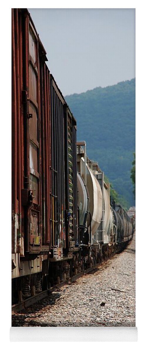 Train Yoga Mat featuring the photograph Freight Train by Kenny Glover