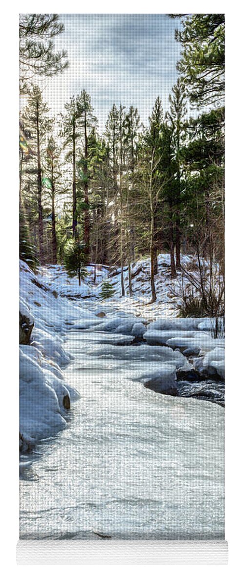 Beauty Yoga Mat featuring the photograph Frozen Creek #2 by Maria Coulson