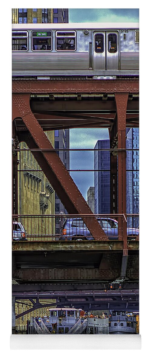 Architecture Yoga Mat featuring the photograph Getting Around Chicago #1 by Don Hoekwater Photography