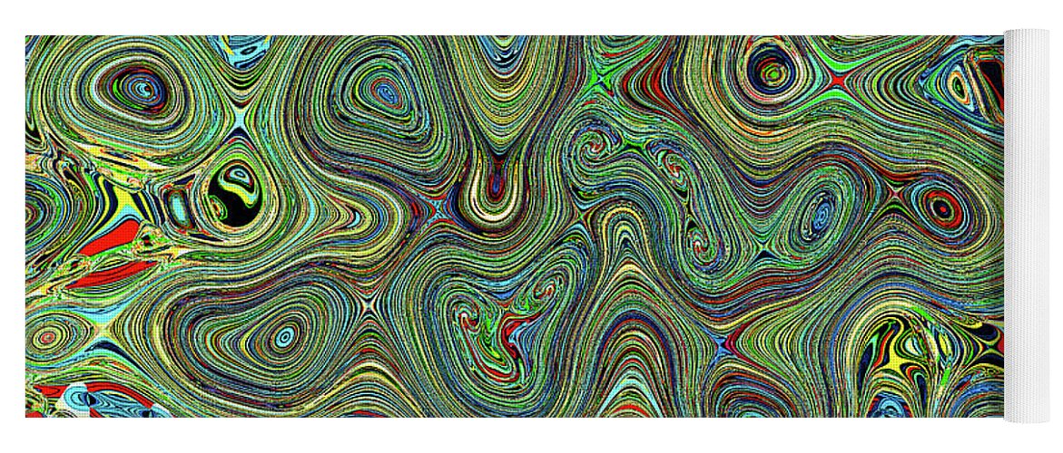 Green Thing Abstract Yoga Mat featuring the digital art Green Thing Abstract #1 by Tom Janca
