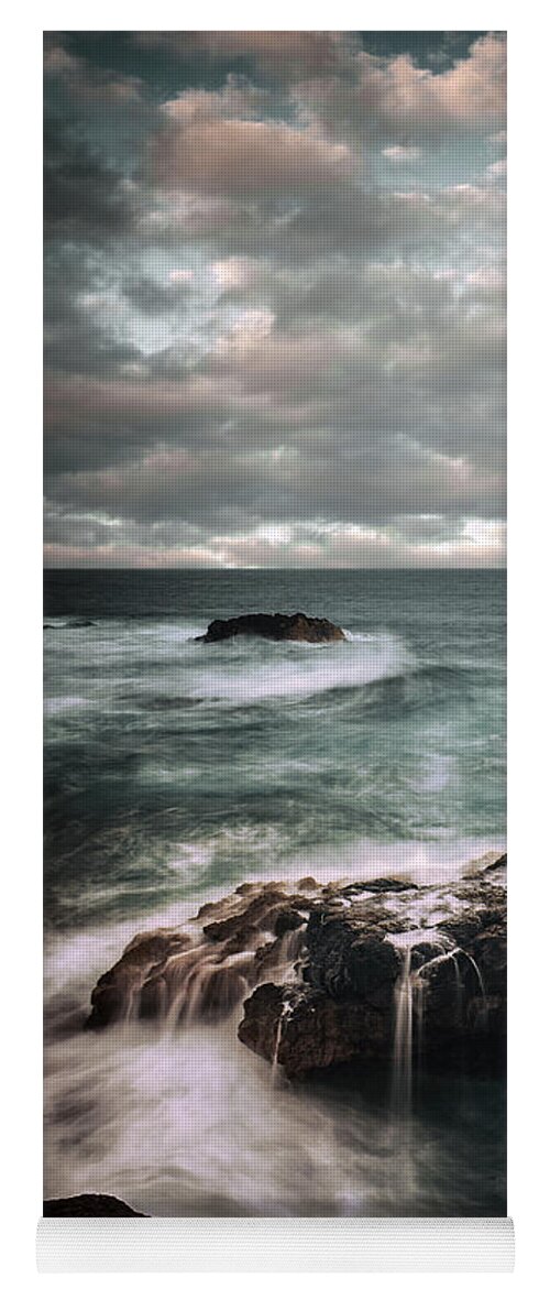 Rain Yoga Mat featuring the photograph Guincho coast, Portugal #1 by Carlos Caetano