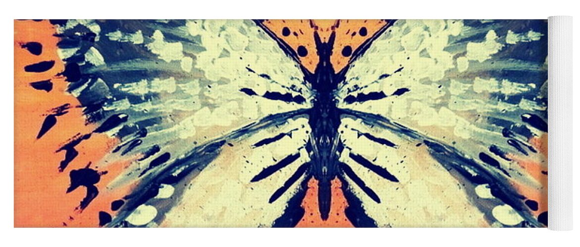 Moth Yoga Mat featuring the painting In Flight by 'REA' Gallery