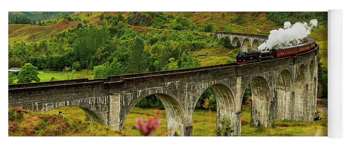 Jacobite Yoga Mat featuring the photograph Jacobite Steam Train, Scotland #1 by Karol Kozlowski