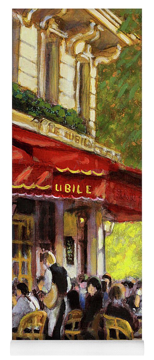 Parisian Cafe Yoga Mat featuring the painting Le Jubile #1 by David Zimmerman