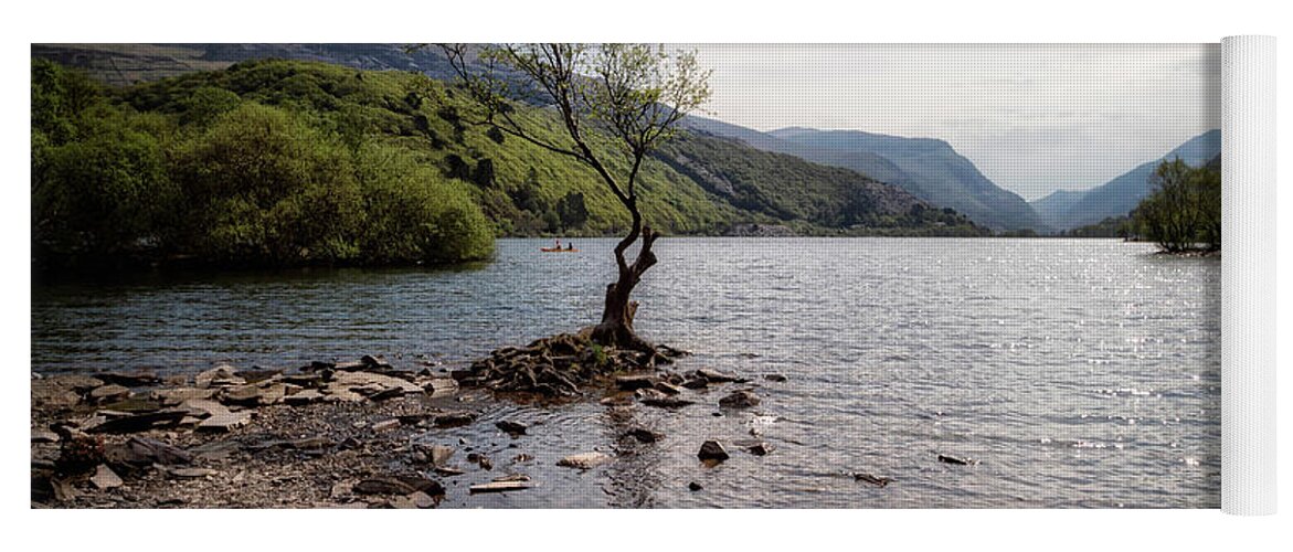 Natural Yoga Mat featuring the photograph Llyn Peris, Snowdonia National Park #1 by Shirley Mitchell