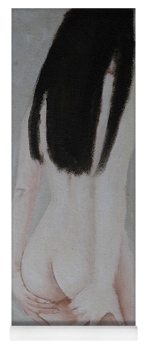 Nude Yoga Mat featuring the painting Long Hair #1 by Masami IIDA