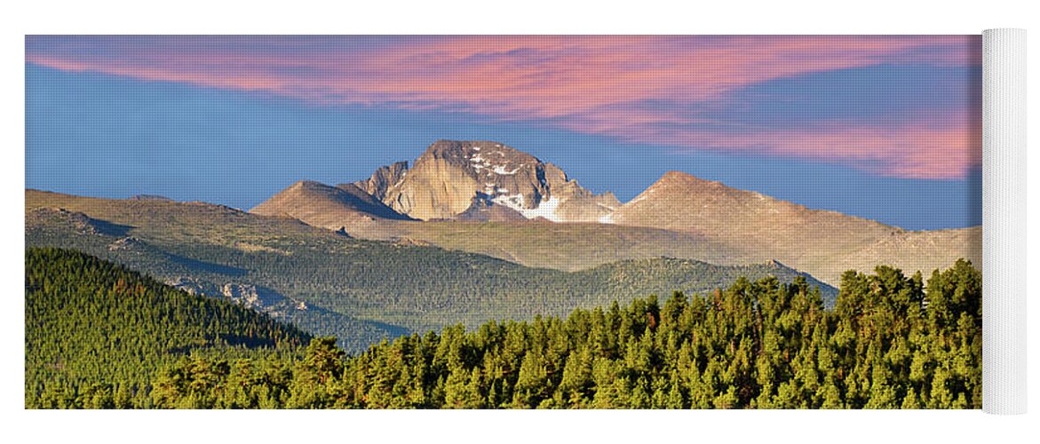Beauty In Nature Yoga Mat featuring the photograph Longs Peak at Sunrise by Jeff Goulden
