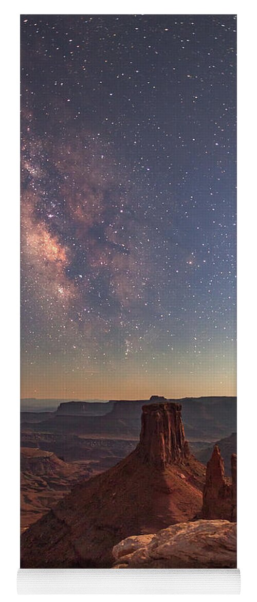 Moab Yoga Mat featuring the photograph Milky Way at Twilight - Marlboro Point #2 by Dan Norris