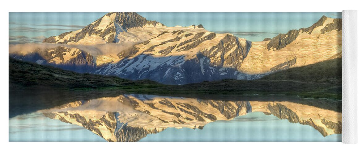 00441029 Yoga Mat featuring the photograph Mount Aspiring Moonrise Over Cascade #1 by Colin Monteath