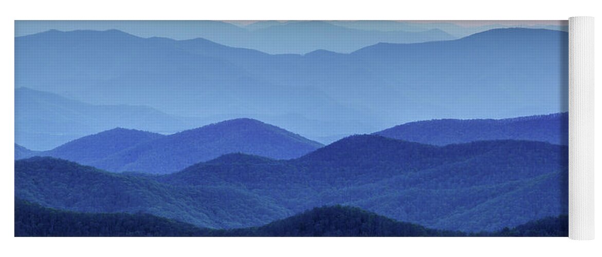 Blue Ridge Parkway Yoga Mat featuring the photograph Mountain Blues #1 by Paul Malcolm