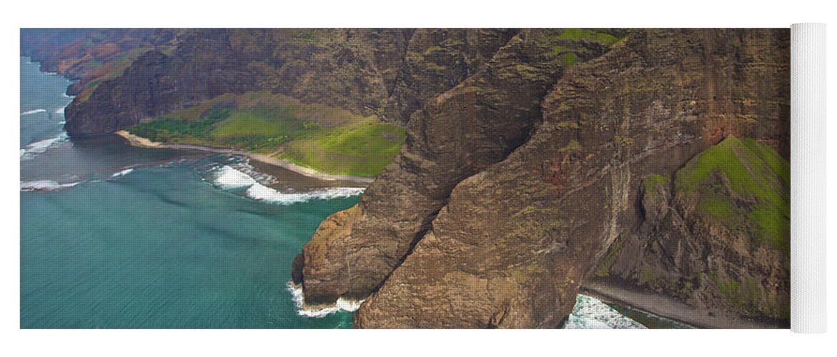Kauai Yoga Mat featuring the photograph NaPali Coastline Aerial by Steven Lapkin