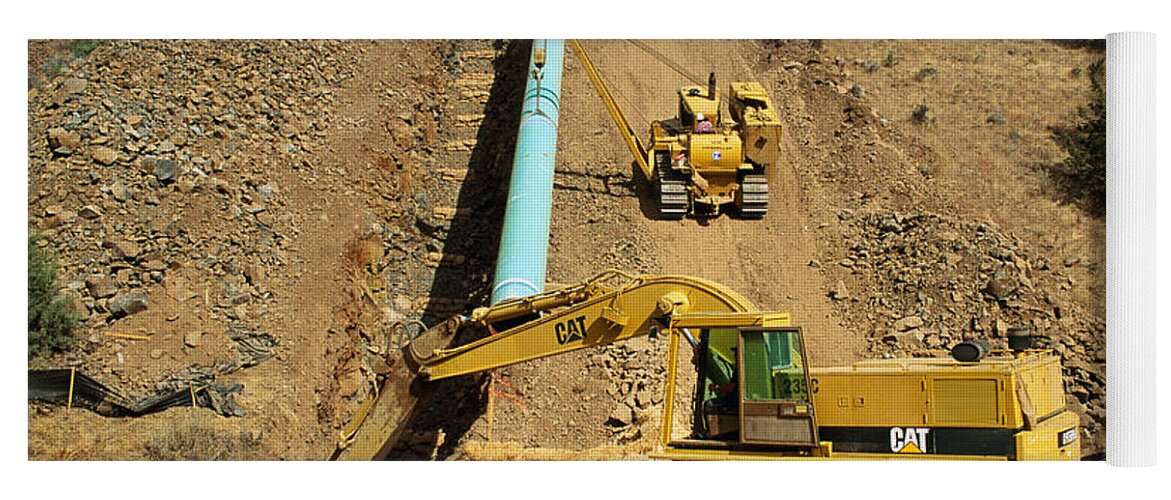 Pipe Yoga Mat featuring the photograph Natural Gas Pipeline #1 by Inga Spence