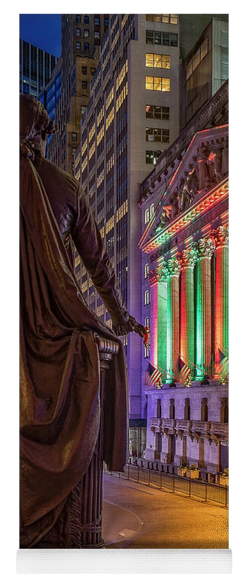 Wall Street Yoga Mat featuring the photograph New York City Stock Exchange Wall Street NYSE by Susan Candelario