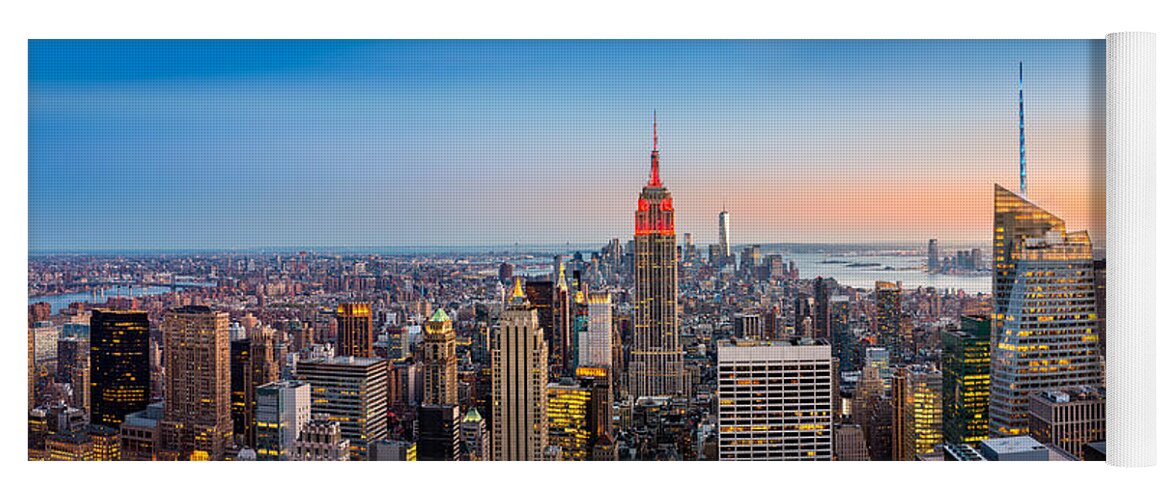 Aerial Yoga Mat featuring the photograph New York skyline panorama #1 by Mihai Andritoiu