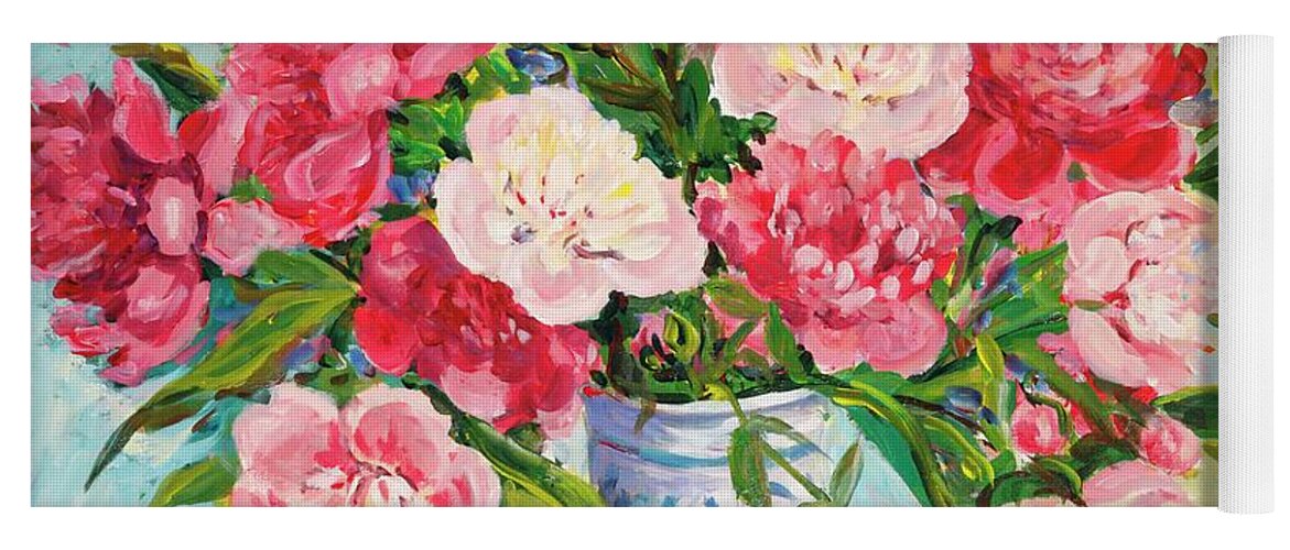 Flowers Yoga Mat featuring the painting Peonies by Ingrid Dohm