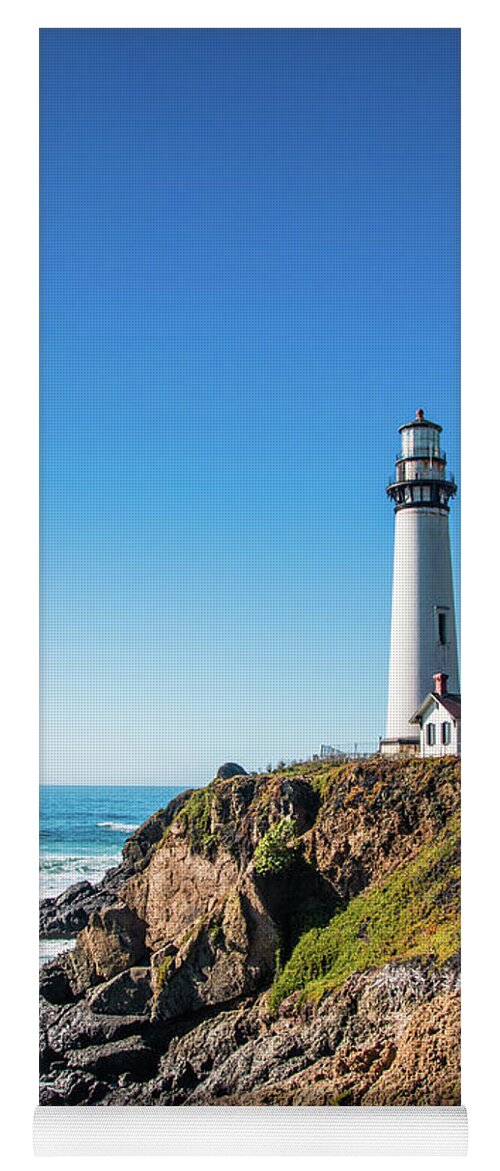 Coastline Yoga Mat featuring the photograph Pigeon Point Lighthouse on highway No. 1, California by Amanda Mohler