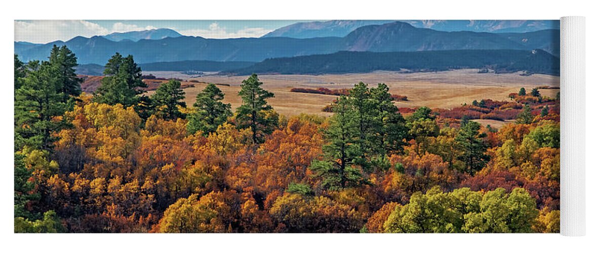 Colorado Yoga Mat featuring the photograph Pikes Peak Over Scrub Oak #1 by Dawn Key