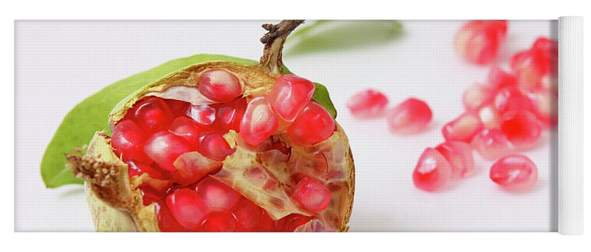 Cut Yoga Mat featuring the photograph Pomegranate #1 by Yedidya yos mizrachi