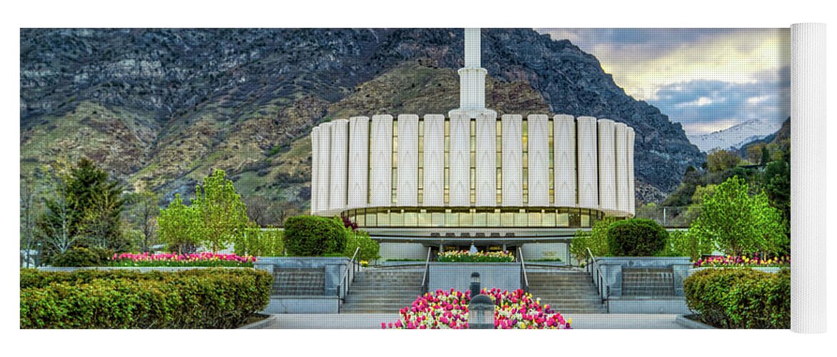 Lds Yoga Mat featuring the photograph Provo Utah Temple #2 by Brett Engle