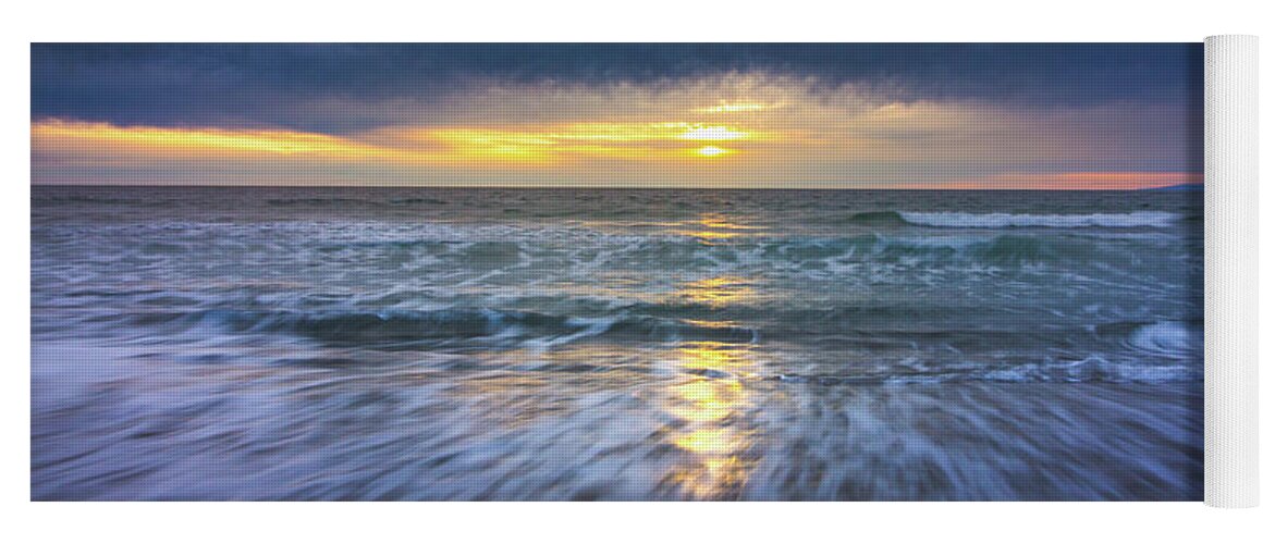 Beach Yoga Mat featuring the photograph Redondo Beach Sunset #1 by Andy Konieczny