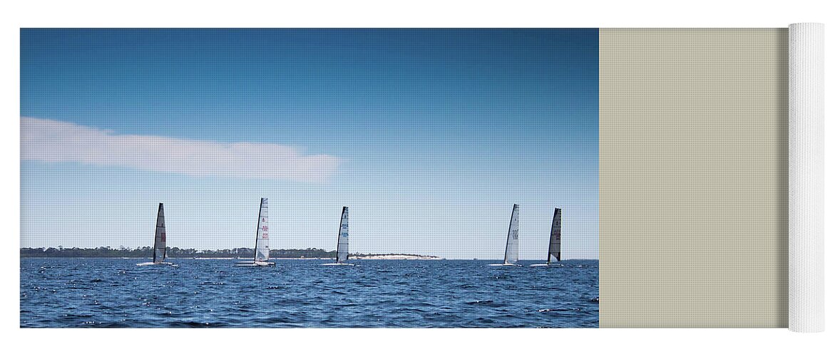 Sport Yoga Mat featuring the photograph Sailing On The Bay #2 by Debra Forand