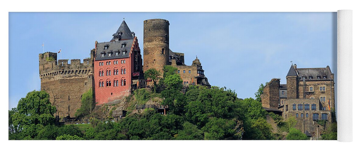 Schoenburg Castle Yoga Mat featuring the photograph Schoenburg Castle above Oberwesel Germany #1 by Louise Heusinkveld
